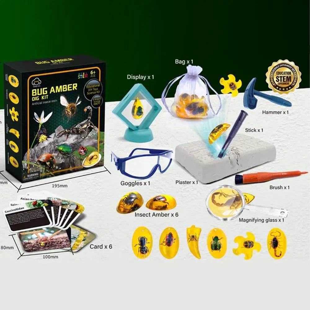 Excavate Fly Toys Kit Amber Excavation Toys Fly Model Interactive STEM Toy Science Kits Educational Dig Set Animal - ToylandEU