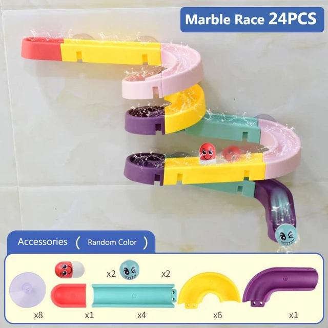 Exciting Marble Race Water Toy Set with Suction Cup for Bathtime Fun - ToylandEU
