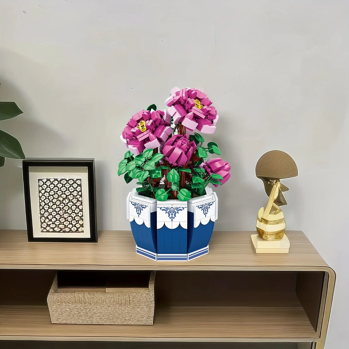 Exquisite Building Blocks Kit Peony Flower Bouquet For Home Decoration Valentines Day Mothers Day Adults - ToylandEU