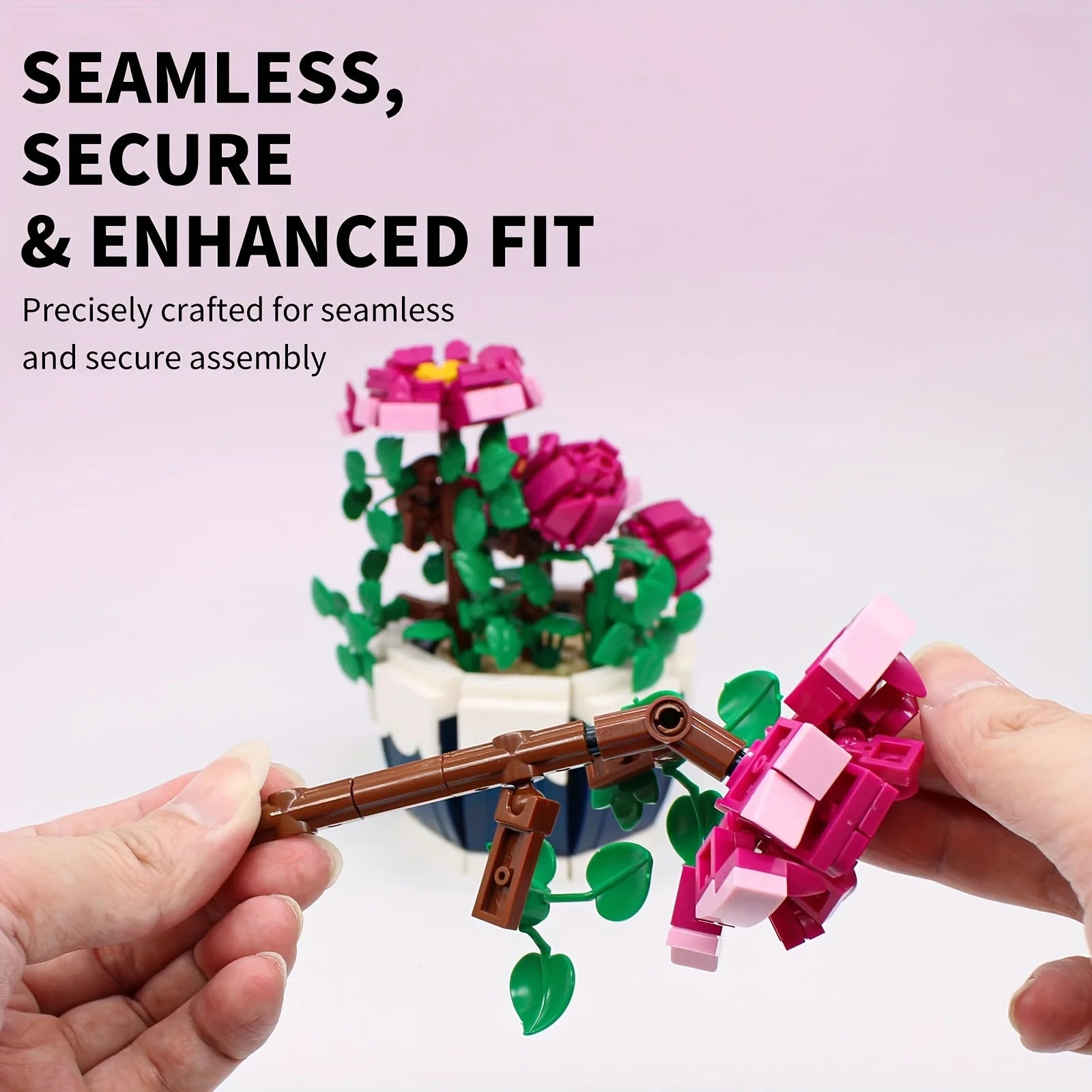 Exquisite Building Blocks Kit Peony Flower Bouquet For Home Decoration Valentines Day Mothers Day Adults - ToylandEU