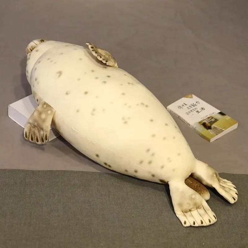 Extra Large 75cm Soft Sea Lion Stuffed Toy - 3D Realistic Plush Ocean Creature - ToylandEU