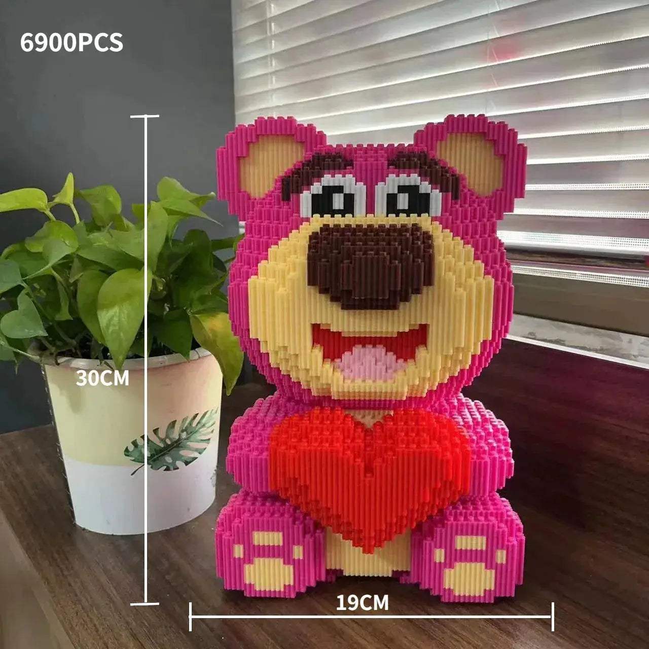 Extra Large Strawberry Bear Building Blocks Compatible With Lego - ToylandEU
