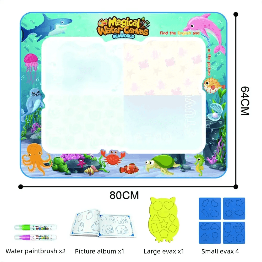Magic Water Drawing Mat Extra Large Water Doodle Toy Set Painting Board Children Educational Toys Gift for Kids Multiple Size - ToylandEU
