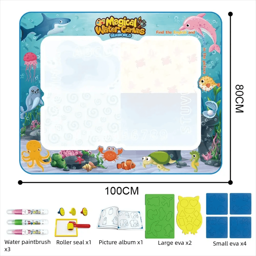 Magic Water Drawing Mat Extra Large Water Doodle Toy Set Painting Board Children Educational Toys Gift for Kids Multiple Size - ToylandEU