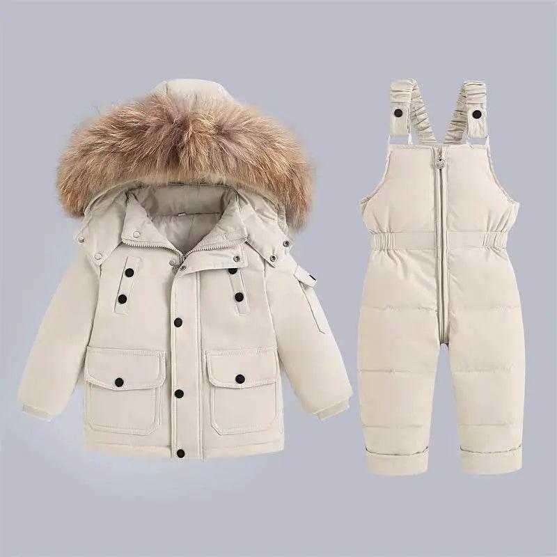  Extreme Warmth Kids Ski Suit Real Fur Collar Toyland EU -  ToylandEU™
