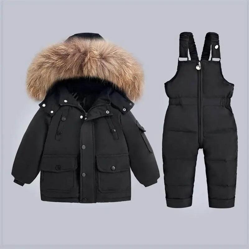  Extreme Warmth Kids Ski Suit Real Fur Collar Toyland EU -  ToylandEU™