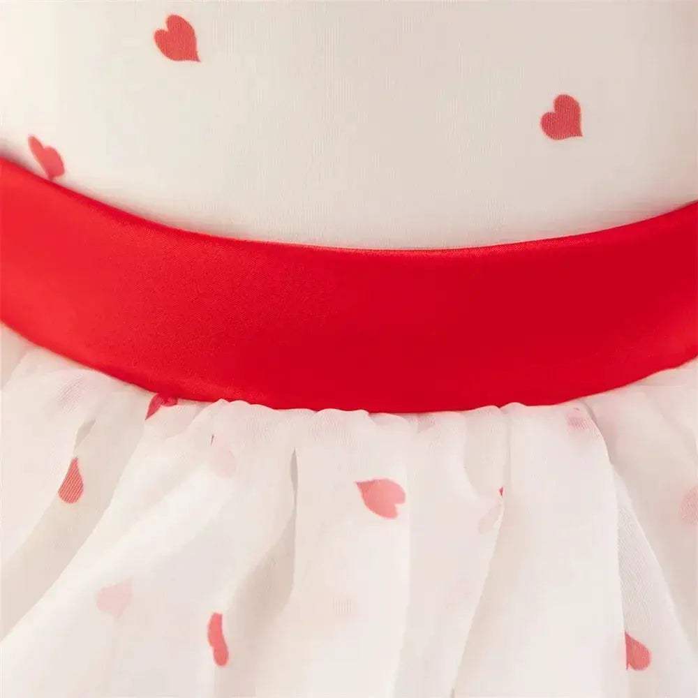 Eye Catching Baby Girl Princess Dress Dots Bow Puff Sleeves - ToylandEU