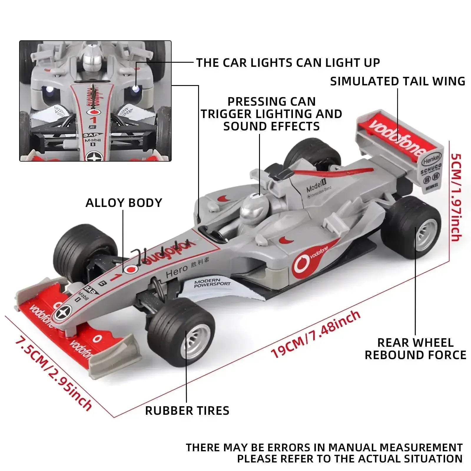  F1 Diecast Racing Car 1 32 Scale Realistic Sound -  ToylandEU™