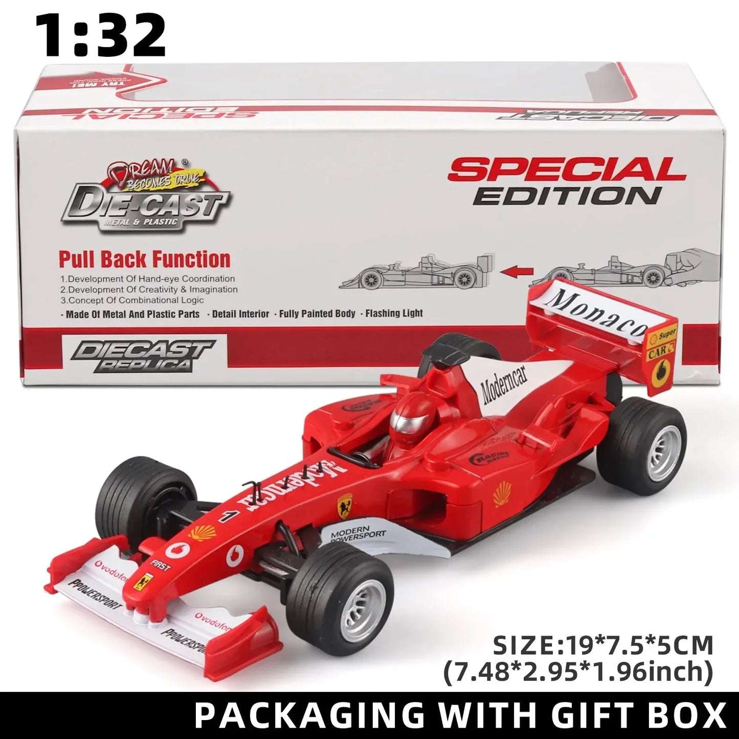 F1 Diecast Racing Car 1 32 Scale With Realistic Sound - ToylandEU