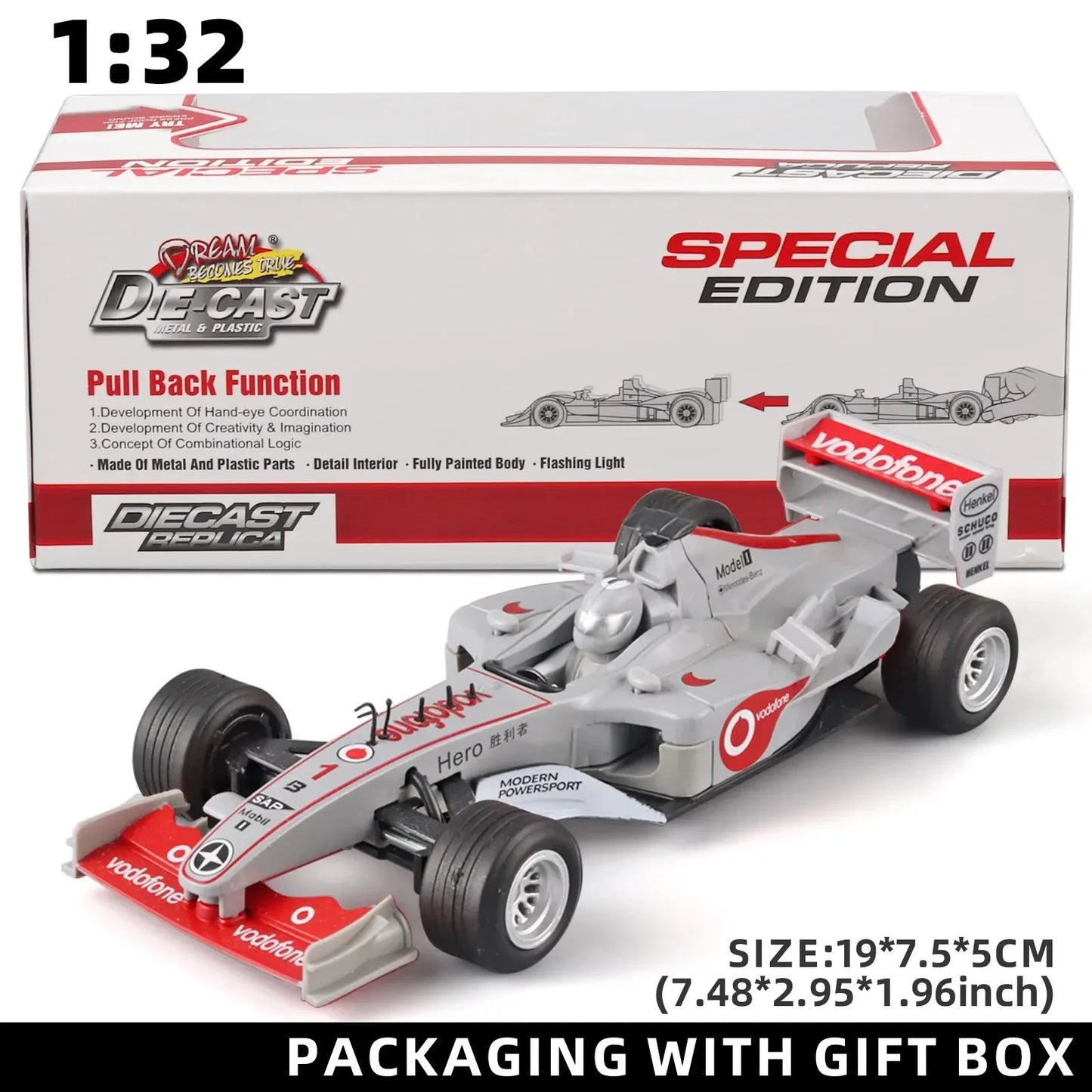 F1 Diecast Racing Car 1 32 Scale With Realistic Sound - ToylandEU