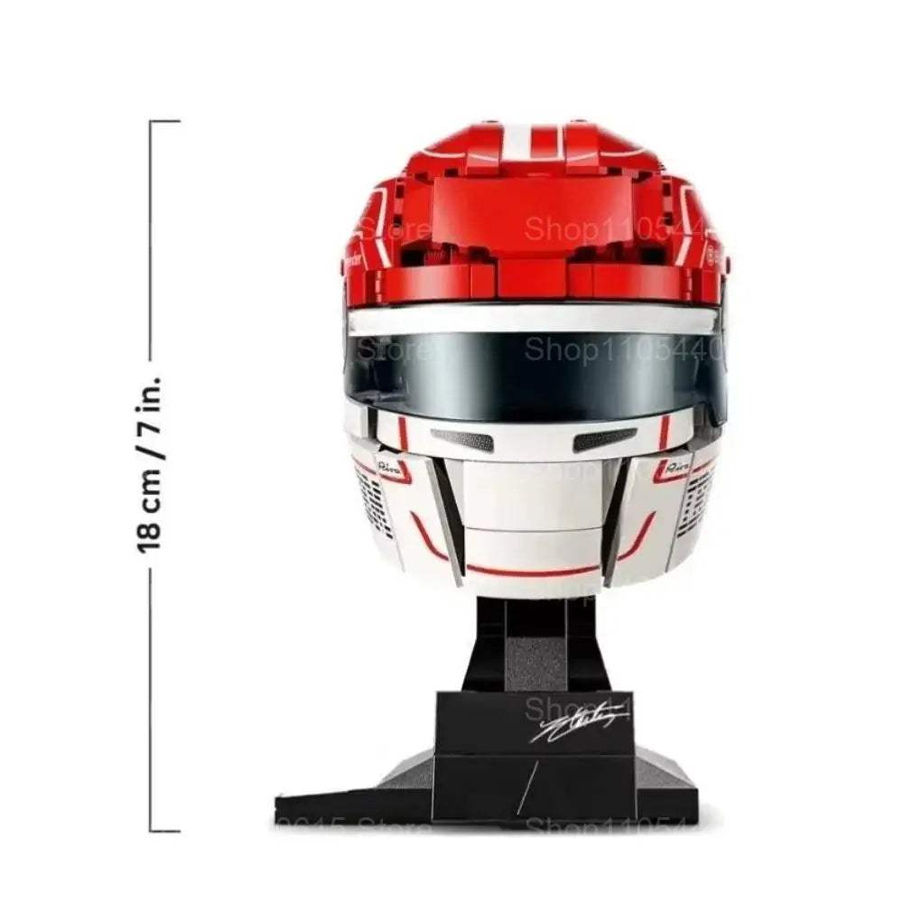 F1 Racing Helmet Building Blocks | Yellow Red Finish | Toylandeu™