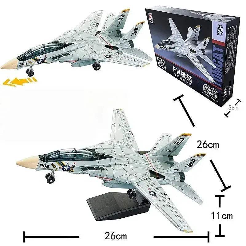 F14 Tomcat Fighter Jet Building Block Model Kit For Boys - ToylandEU