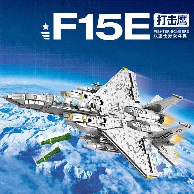 F15E Fighter Jet Building Blocks Educational Military Set - ToylandEU