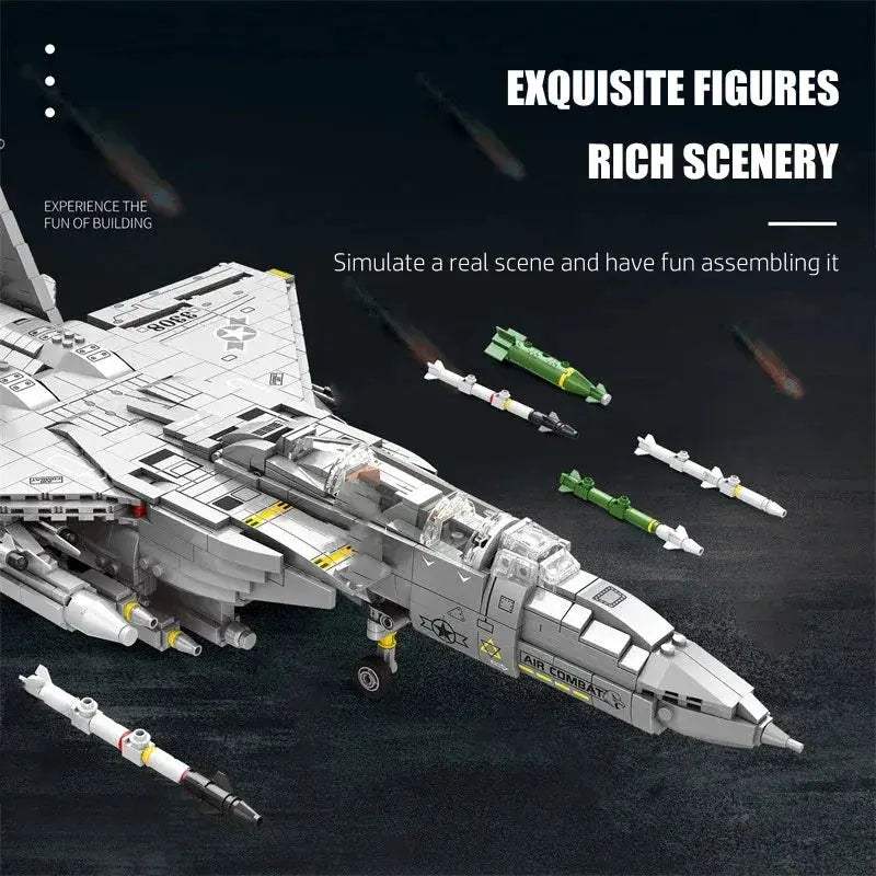 F15E Fighter Jet Building Blocks Educational Military Set - ToylandEU