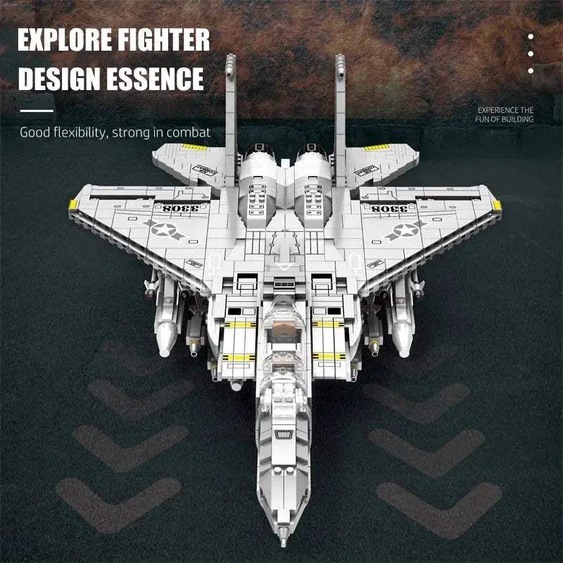 F15E Fighter Jet Building Blocks Educational Military Set - ToylandEU