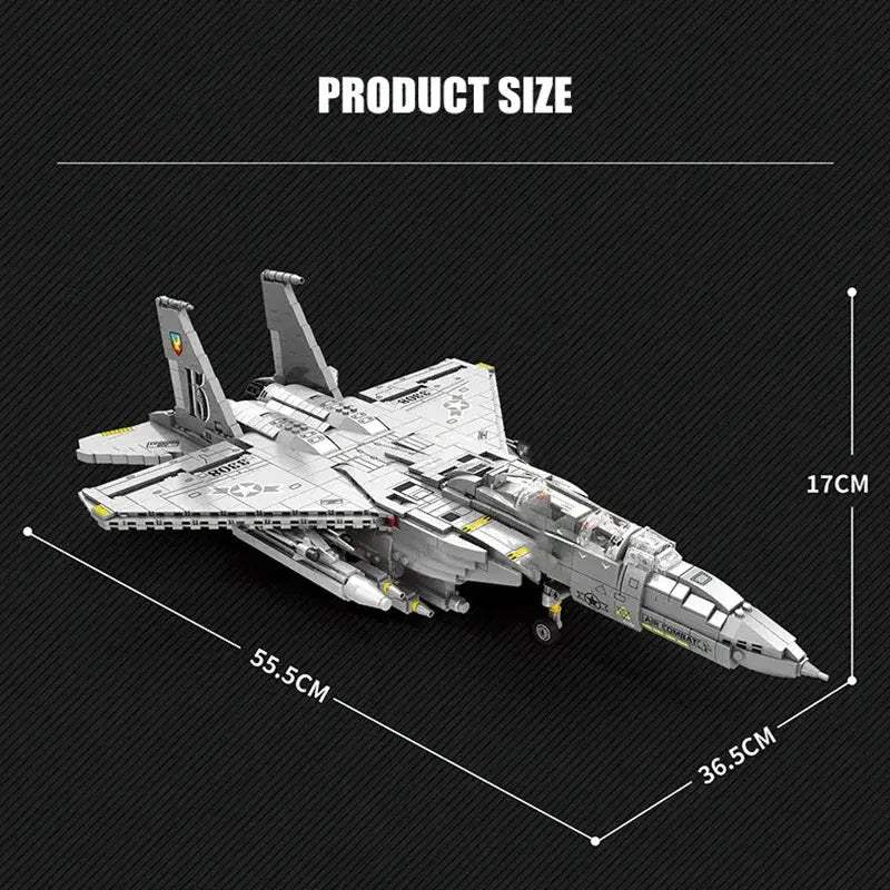 F15E Fighter Jet Building Blocks Educational Military Set - ToylandEU