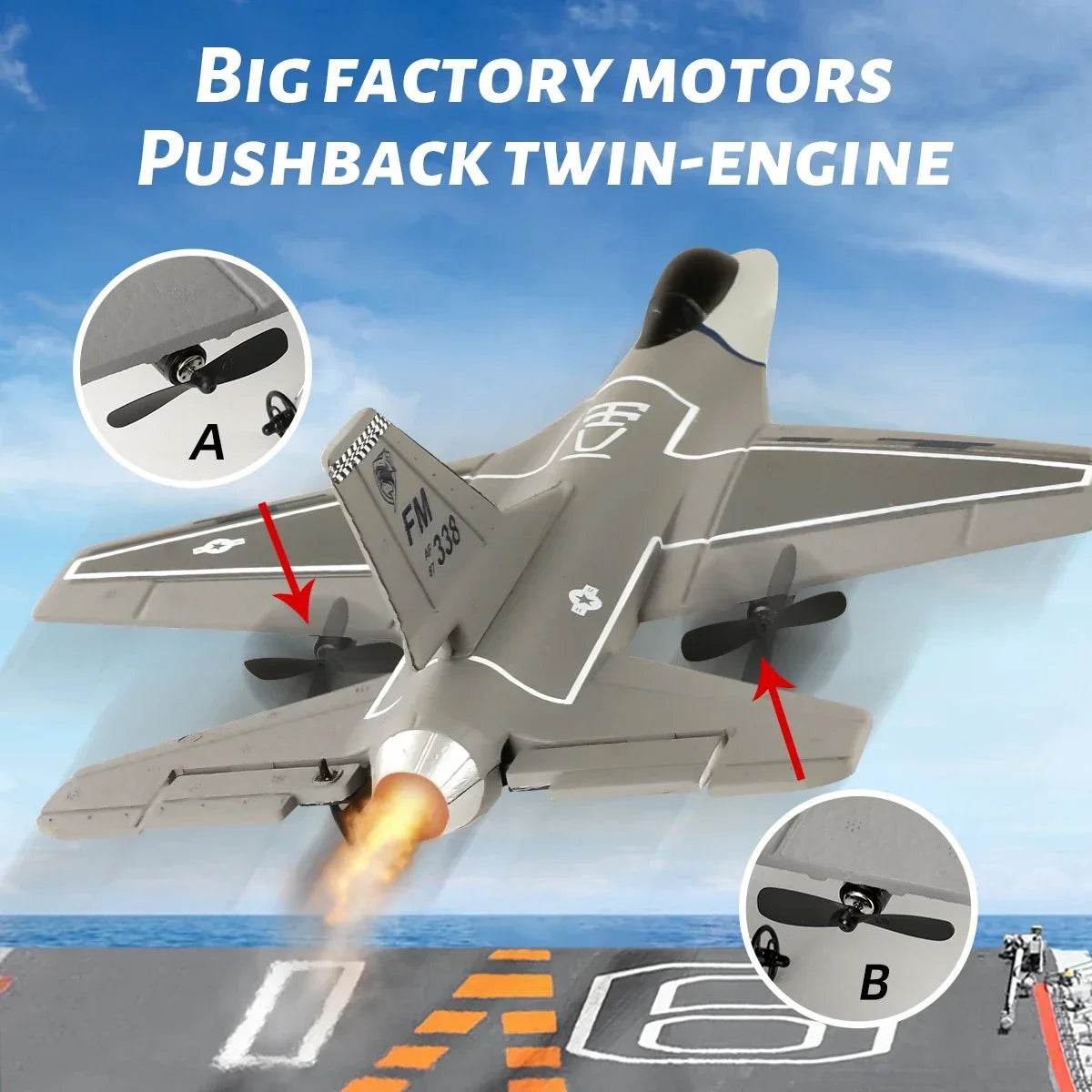 F16 RC Fighter Plane 3CH EPP Foam 2.4G Remote Control Airplane - ToylandEU
