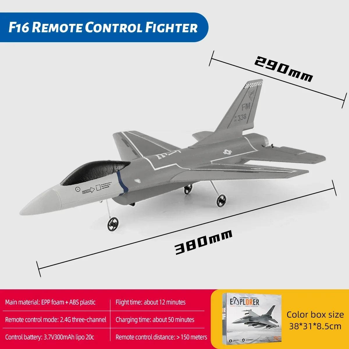 F16 RC Fighter Plane 3CH EPP Foam 2.4G Remote Control Airplane - ToylandEU