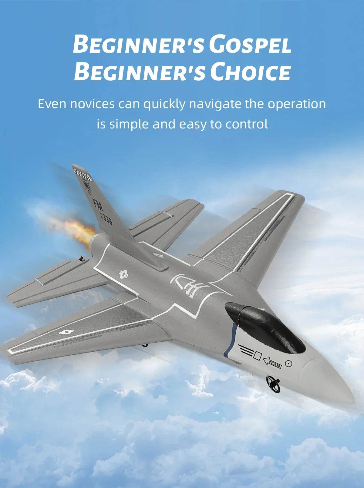 F16 RC Fighter Plane 3CH EPP Foam 2.4G Remote Control Airplane - ToylandEU