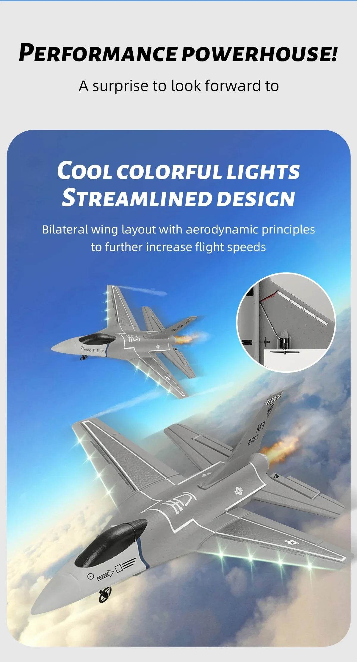 F16 RC Fighter Plane 3CH EPP Foam 2.4G Remote Control Airplane - ToylandEU