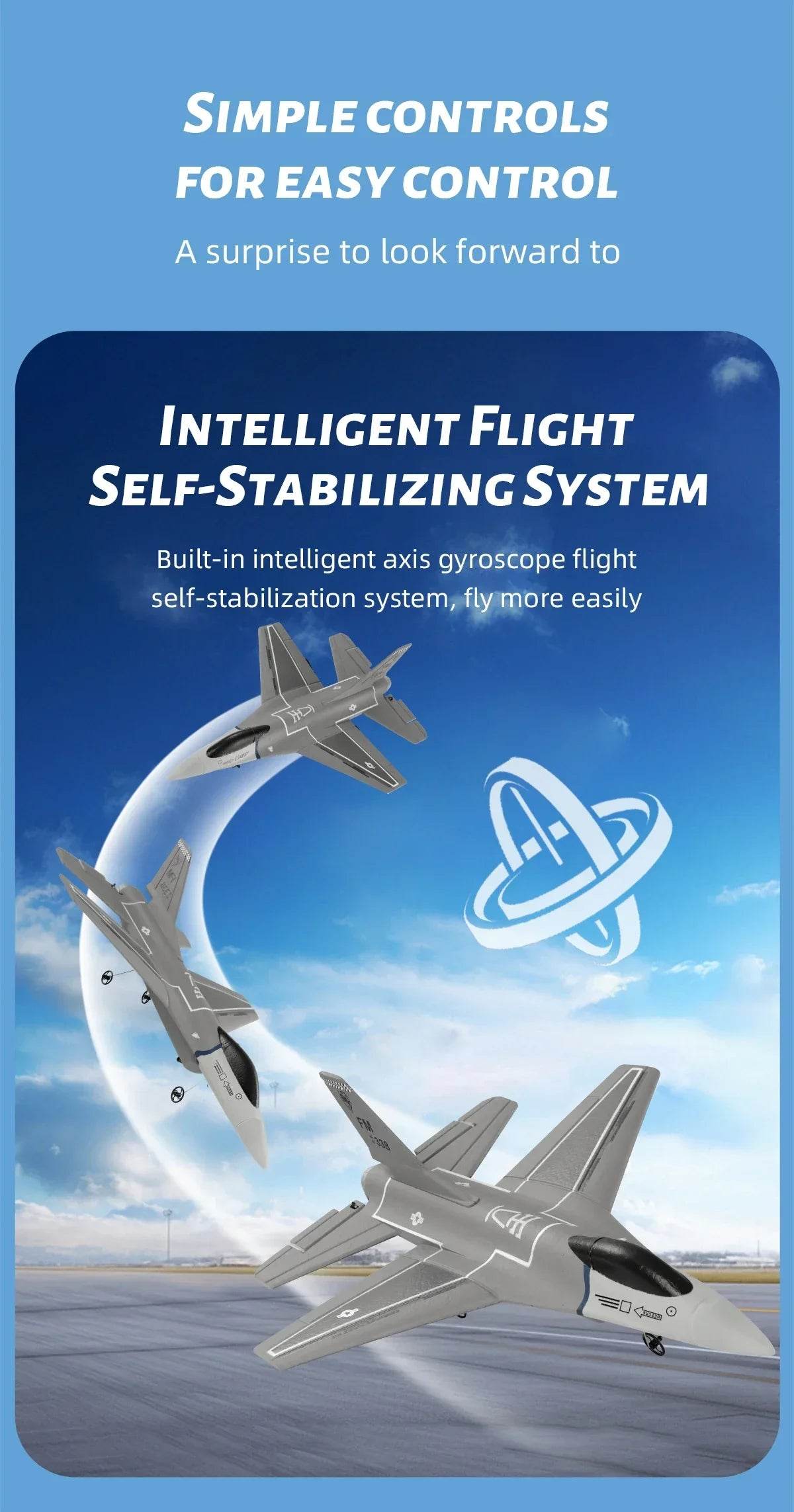 F16 RC Fighter Plane 3CH EPP Foam 2.4G Remote Control Airplane - ToylandEU