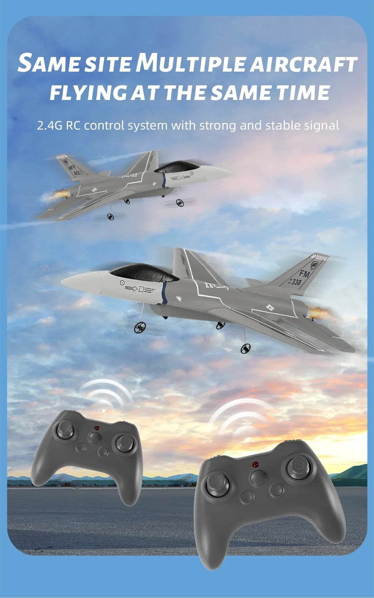 F16 RC Fighter Plane 3CH EPP Foam 2.4G Remote Control Airplane - ToylandEU