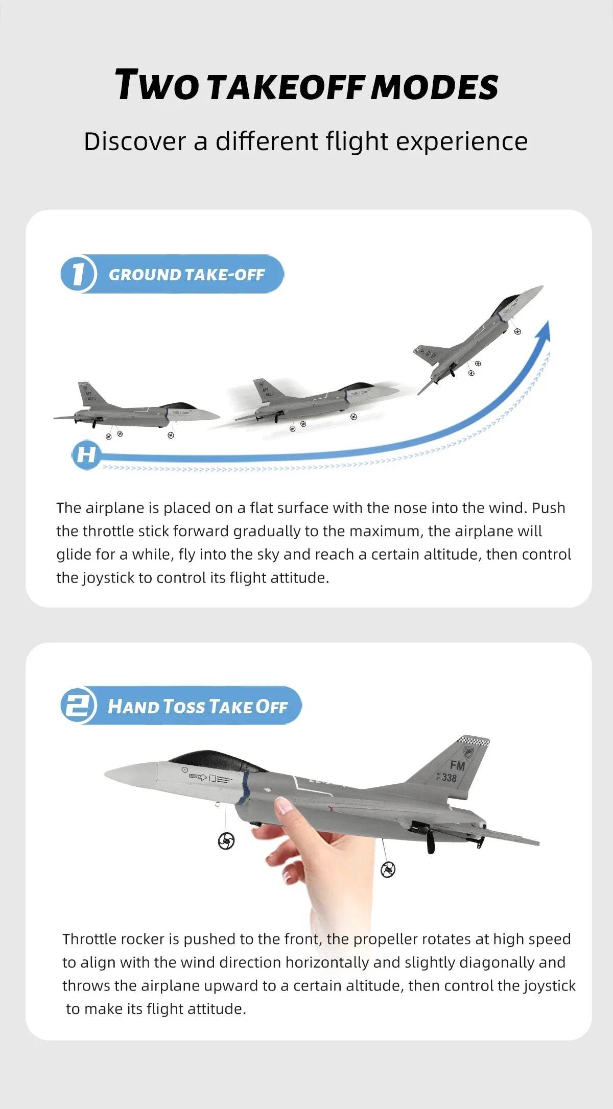 F16 RC Fighter Plane 3CH EPP Foam 2.4G Remote Control Airplane - ToylandEU