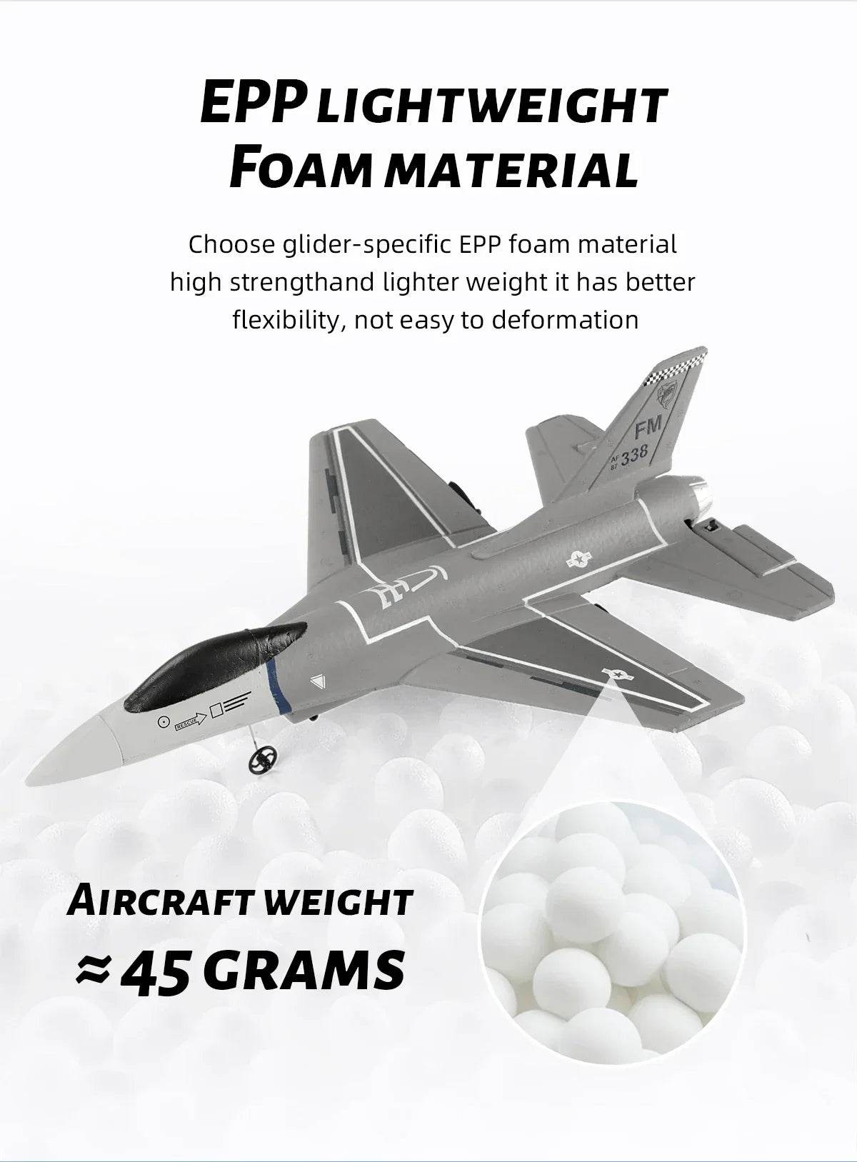 F16 RC Fighter Plane 3CH EPP Foam 2.4G Remote Control Airplane - ToylandEU