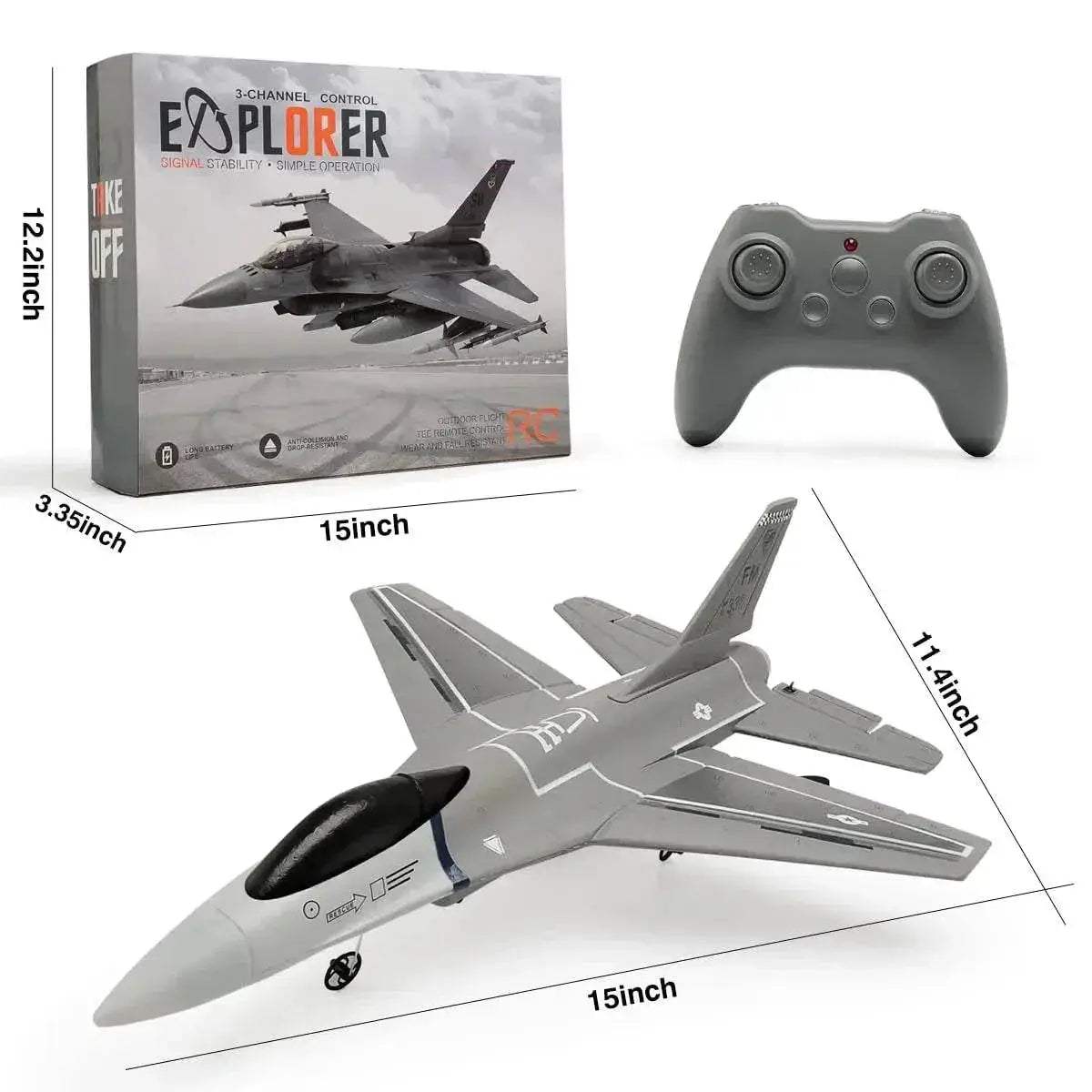  F16 RC Plane 3 Channel 6-Axis Gyro Foam Jet for Kids -  ToylandEU™
