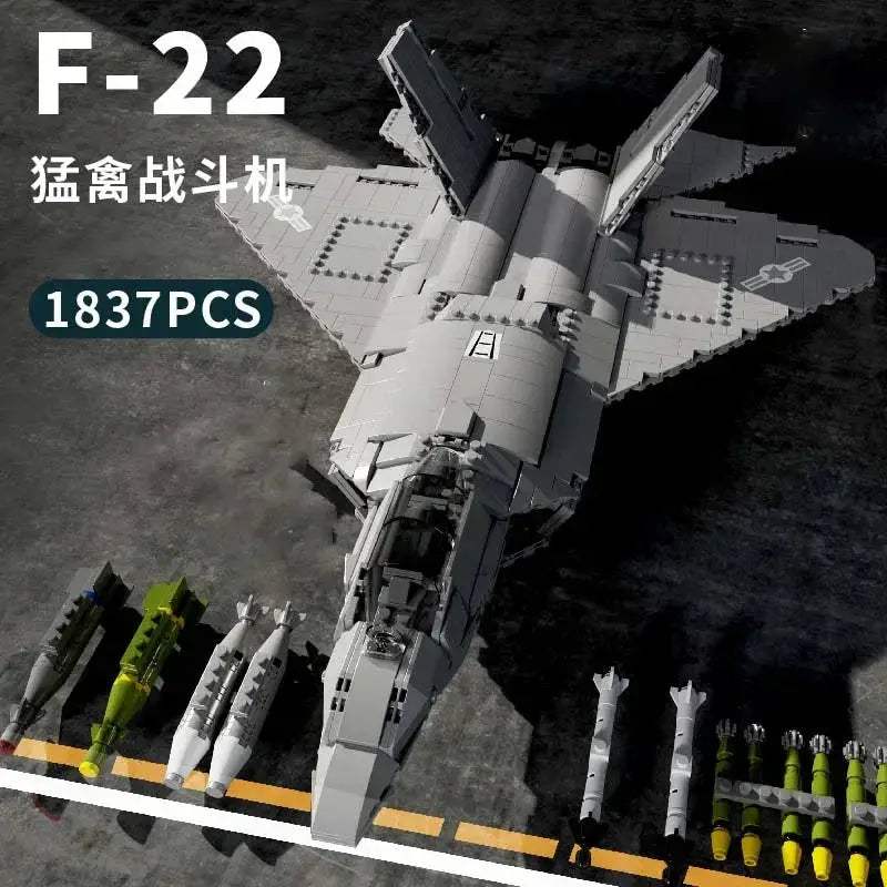 F22 Fighter Educational Building Blocks Set For Military Airplanes - ToylandEU
