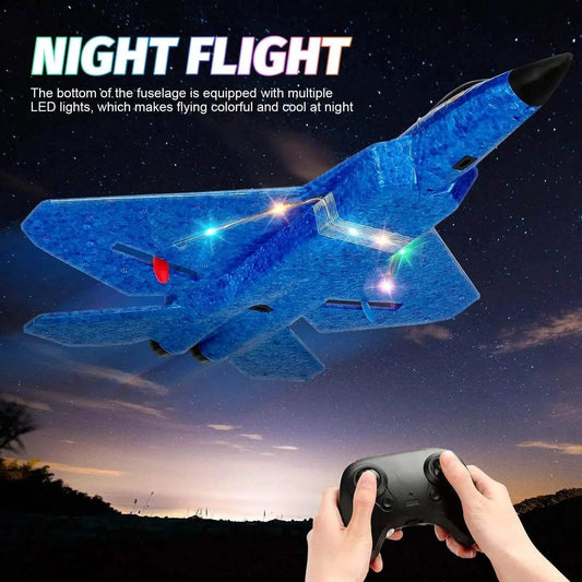  F22 Raptor RC Plane 2.4G 2CH With LED Lights For Kids -  ToylandEU™