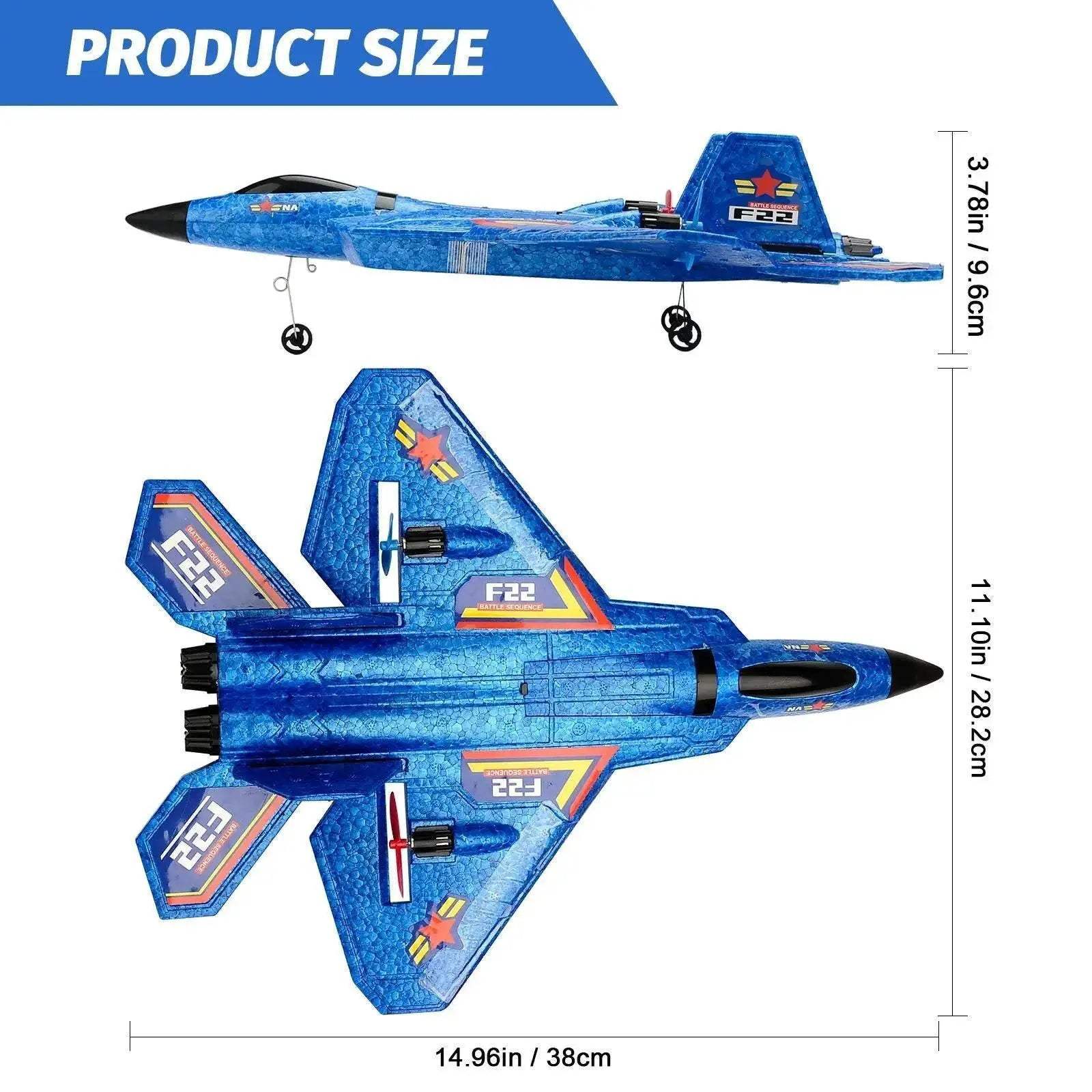  F22 Raptor RC Plane 2.4G 2CH With LED Lights For Kids -  ToylandEU™