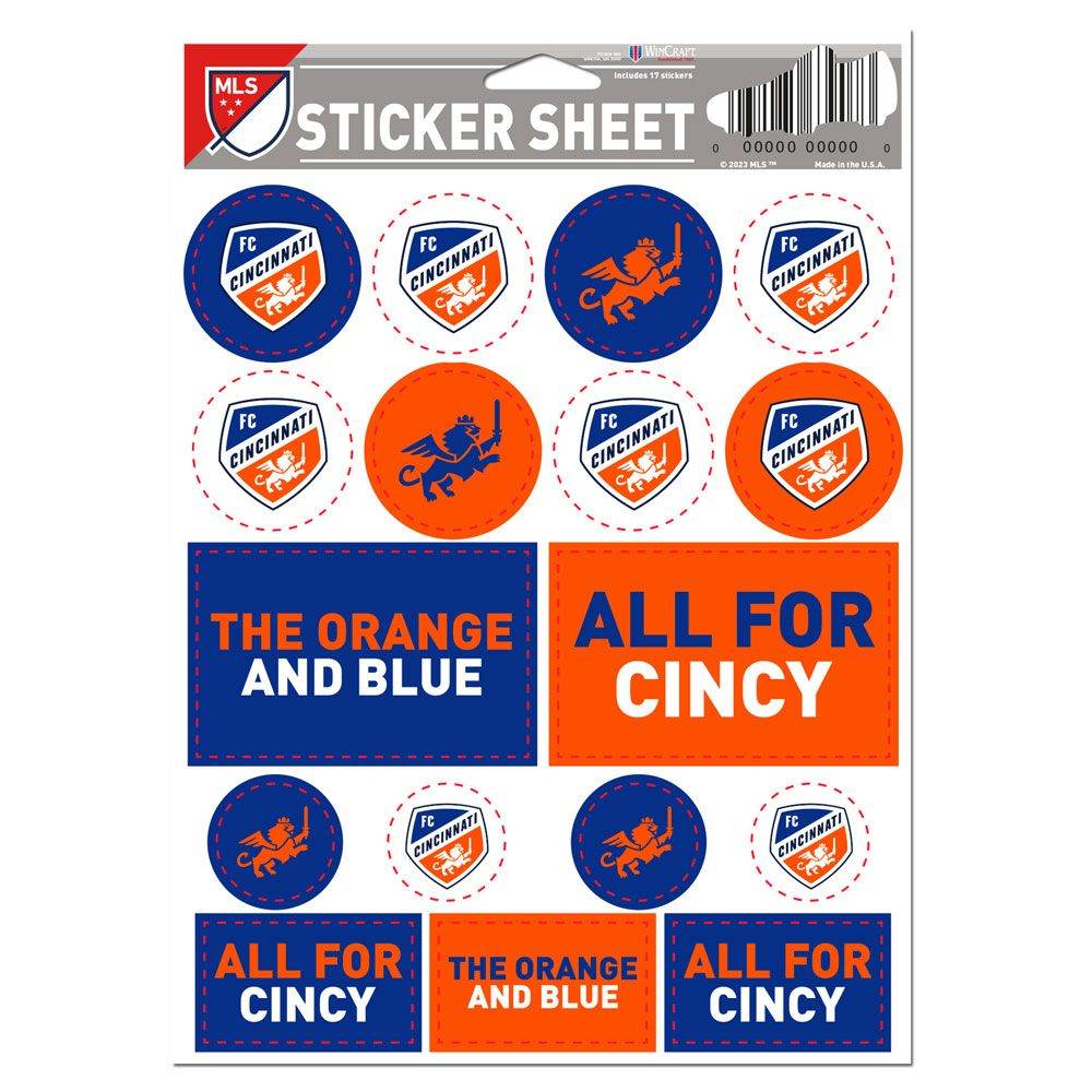 FC Cincinnati Decal Sheet 5x7 Vinyl Stickers Pack Bundle - ToylandEU