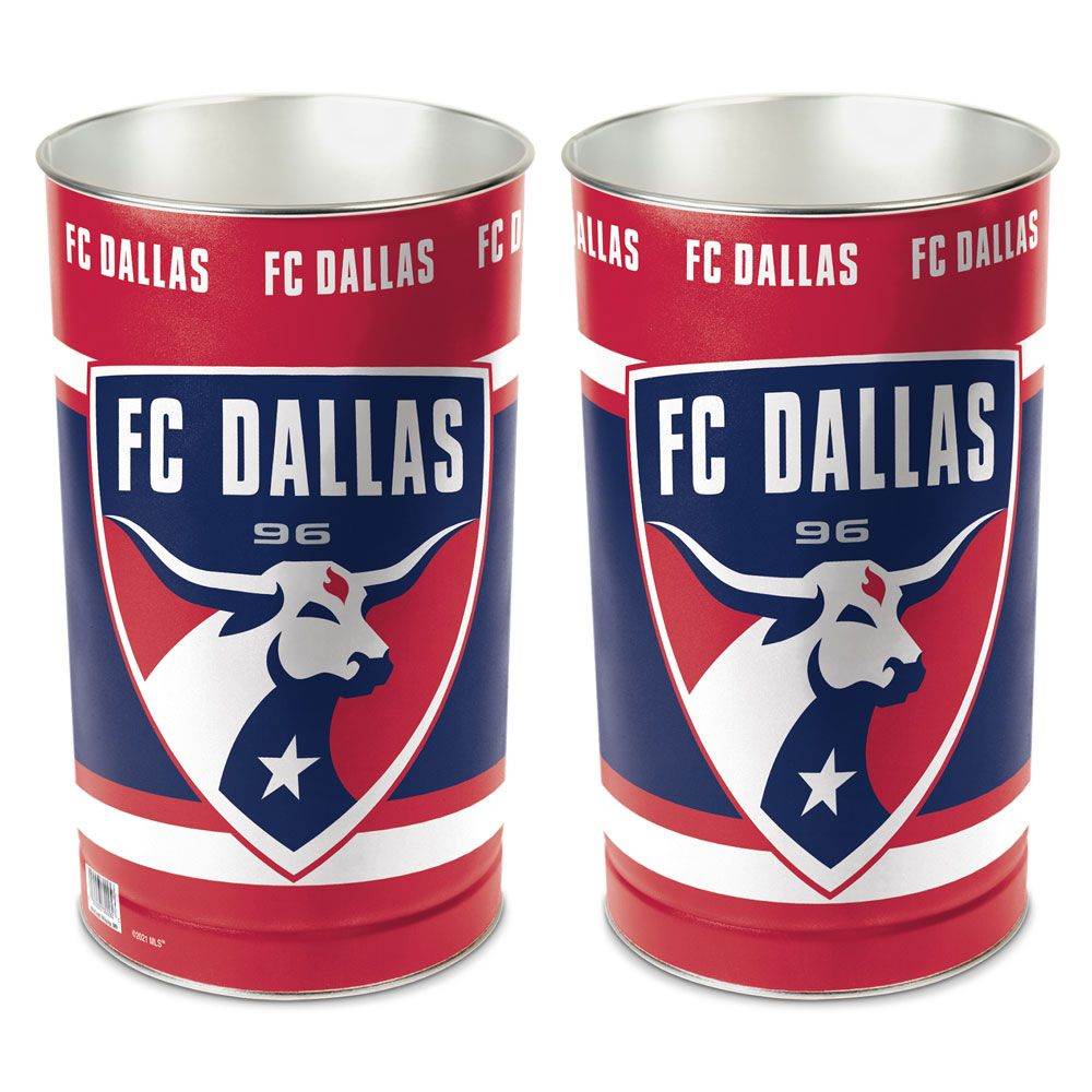 FC Dallas 15 Inch Metal Wastebasket for Office Decor - ToylandEU