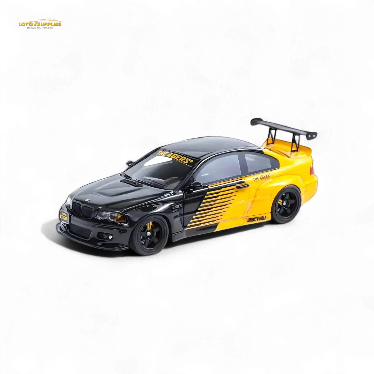 FLAME BMW M3 E46 Widebody Pandem in Black & Yellow Resin 1:64 - ToylandEU