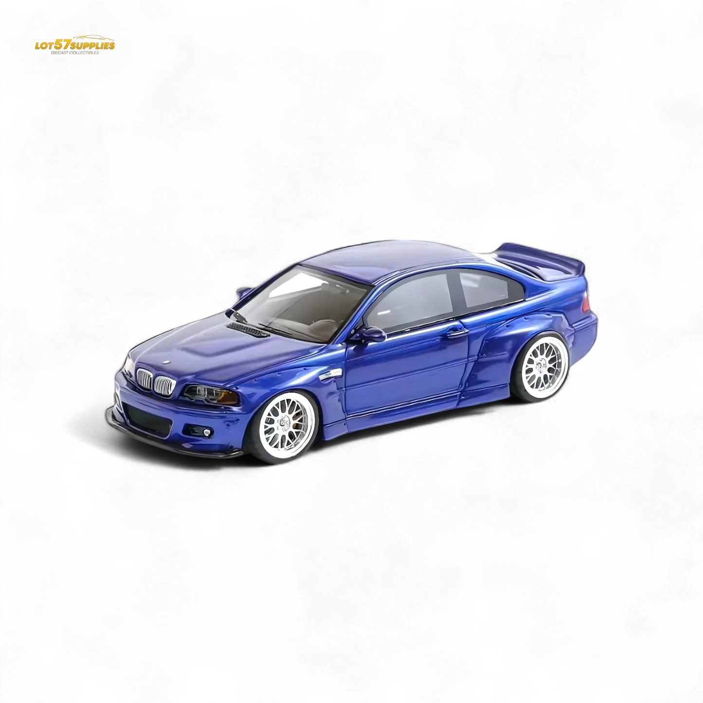 FLAME BMW M3 E46 Widebody Pandem in Metallic Blue Resin 1:64 - ToylandEU