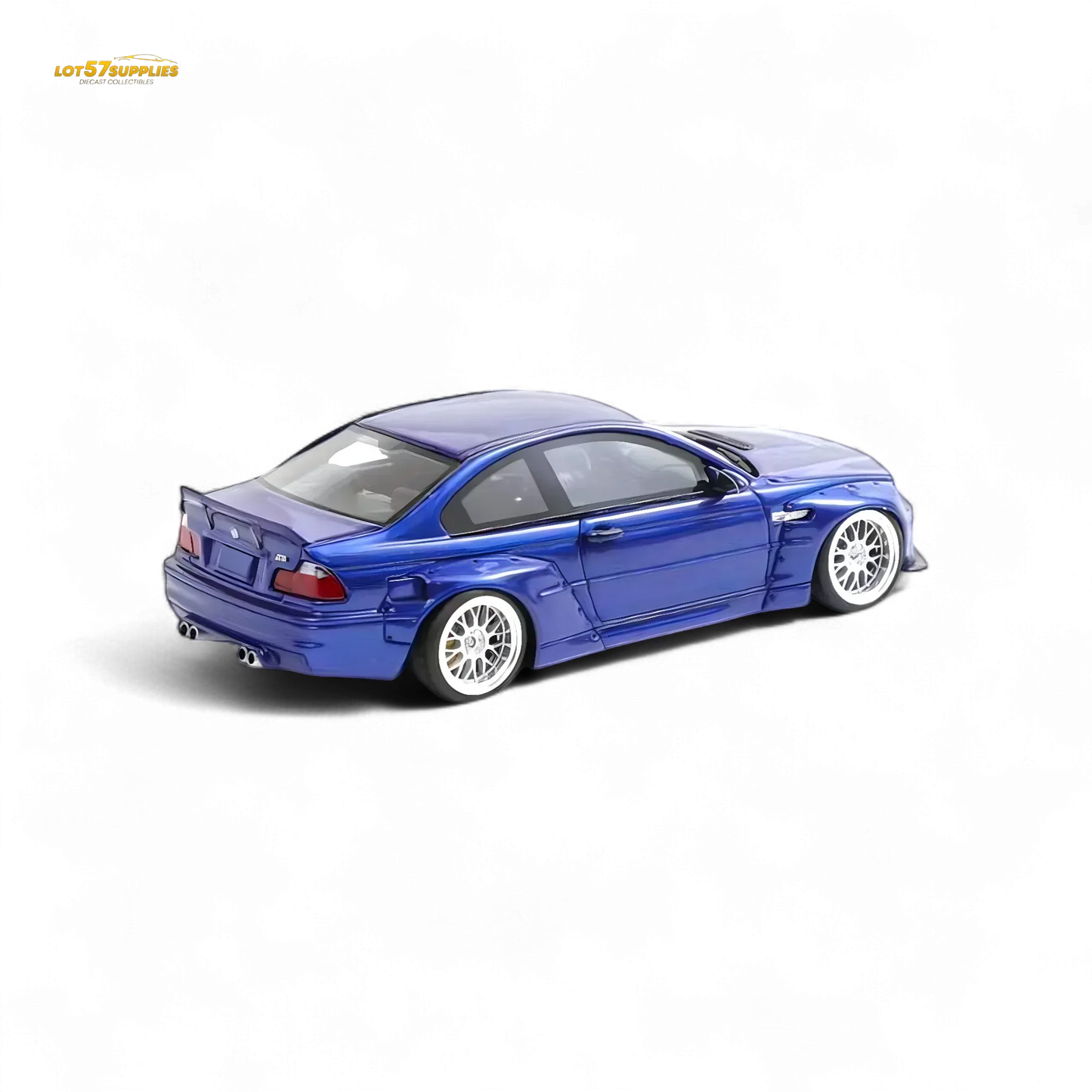 FLAME BMW M3 E46 Widebody Pandem in Metallic Blue Resin 1:64 - ToylandEU