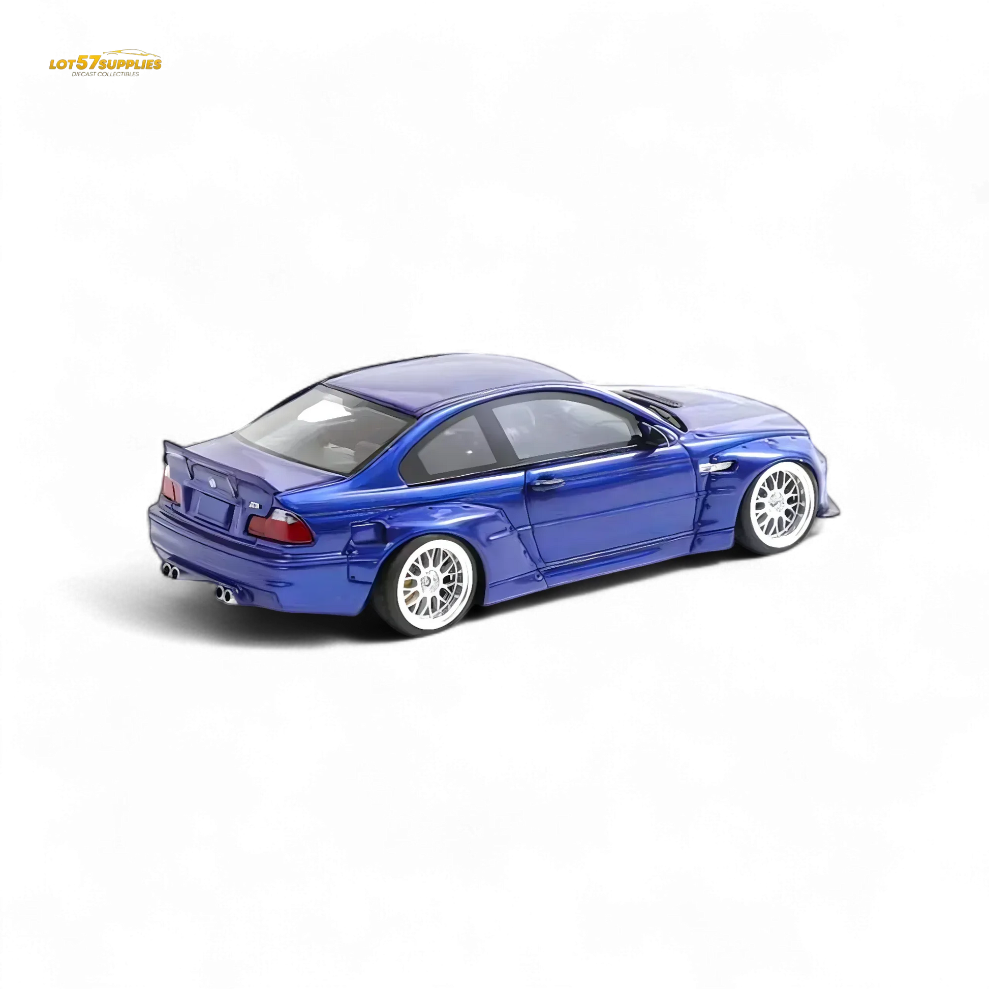 FLAME BMW M3 E46 Widebody Pandem in Metallic Blue Resin 1:64 - ToylandEU