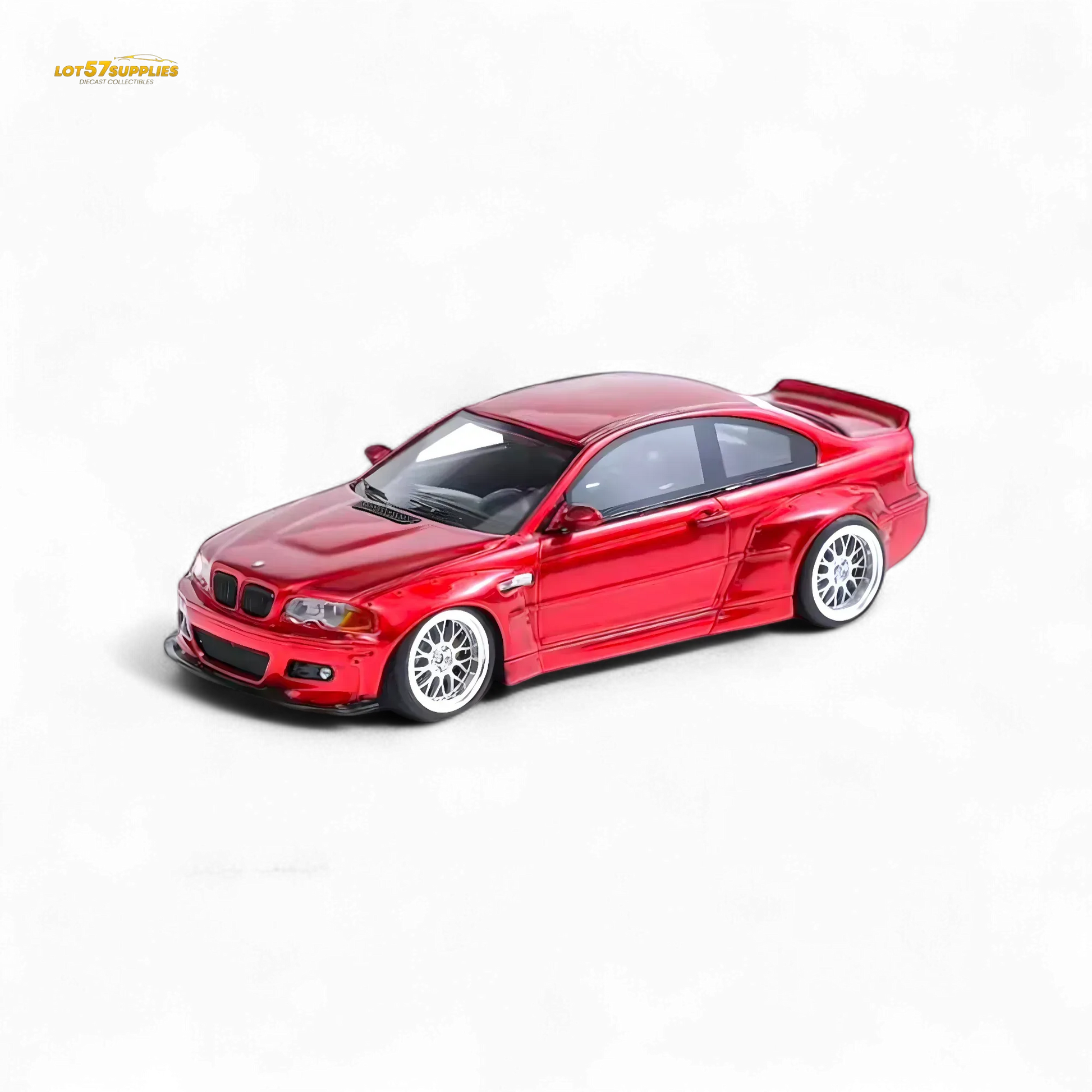 FLAME BMW M3 E46 Widebody Pandem in Metallic Red Resin 1:64 - ToylandEU