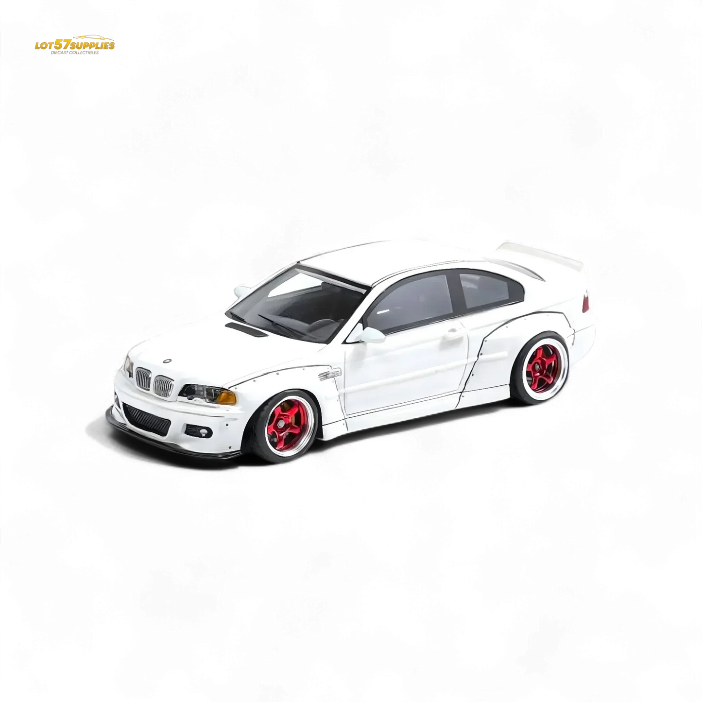 FLAME BMW M3 E46 Widebody Pandem in Pearlescent White Resin 1:64 - ToylandEU