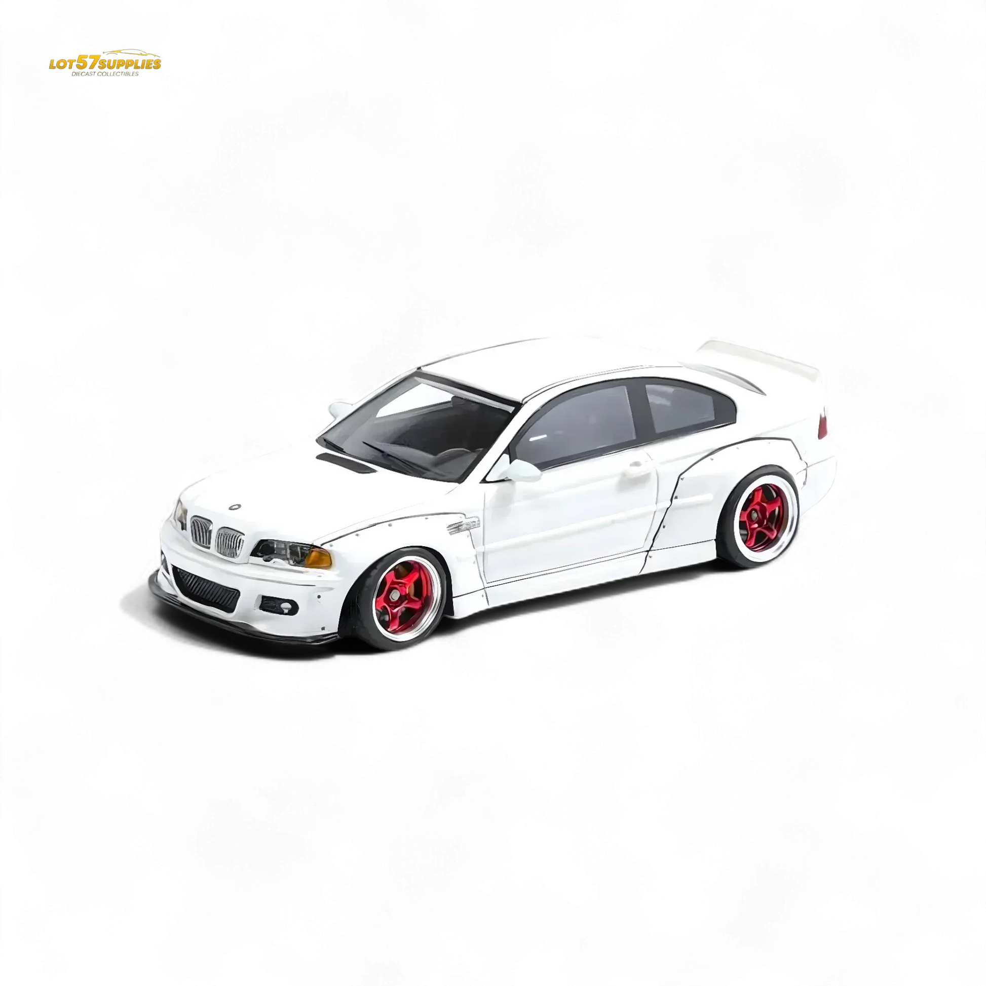 FLAME BMW M3 E46 Widebody Pandem in Pearlescent White Resin 1:64 - ToylandEU