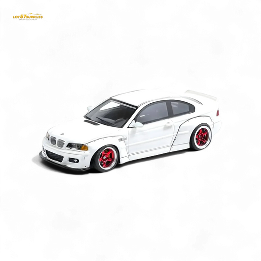  FLAME BMW M3 E46 Widebody Pandem Pearlescent White 1:64 -  ToylandEU™