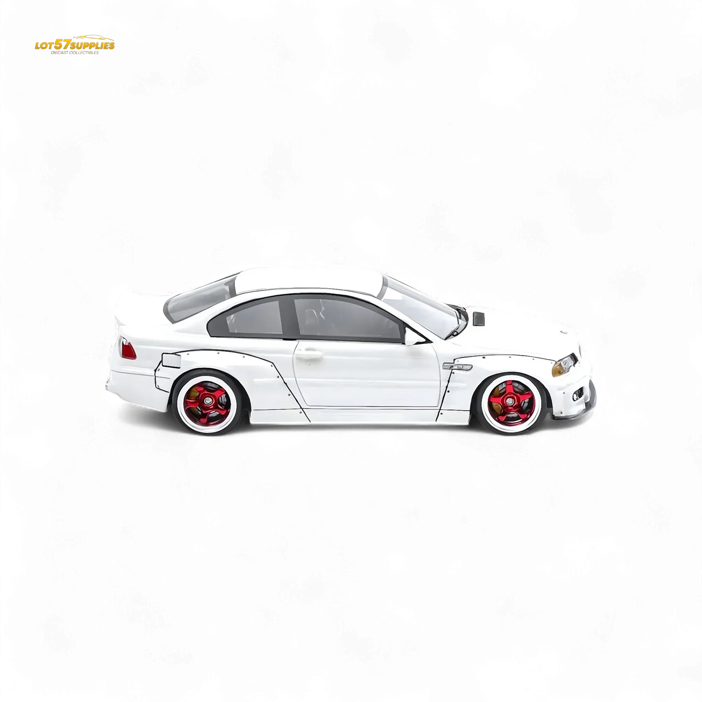 FLAME BMW M3 E46 Widebody Pandem in Pearlescent White Resin 1:64 - ToylandEU