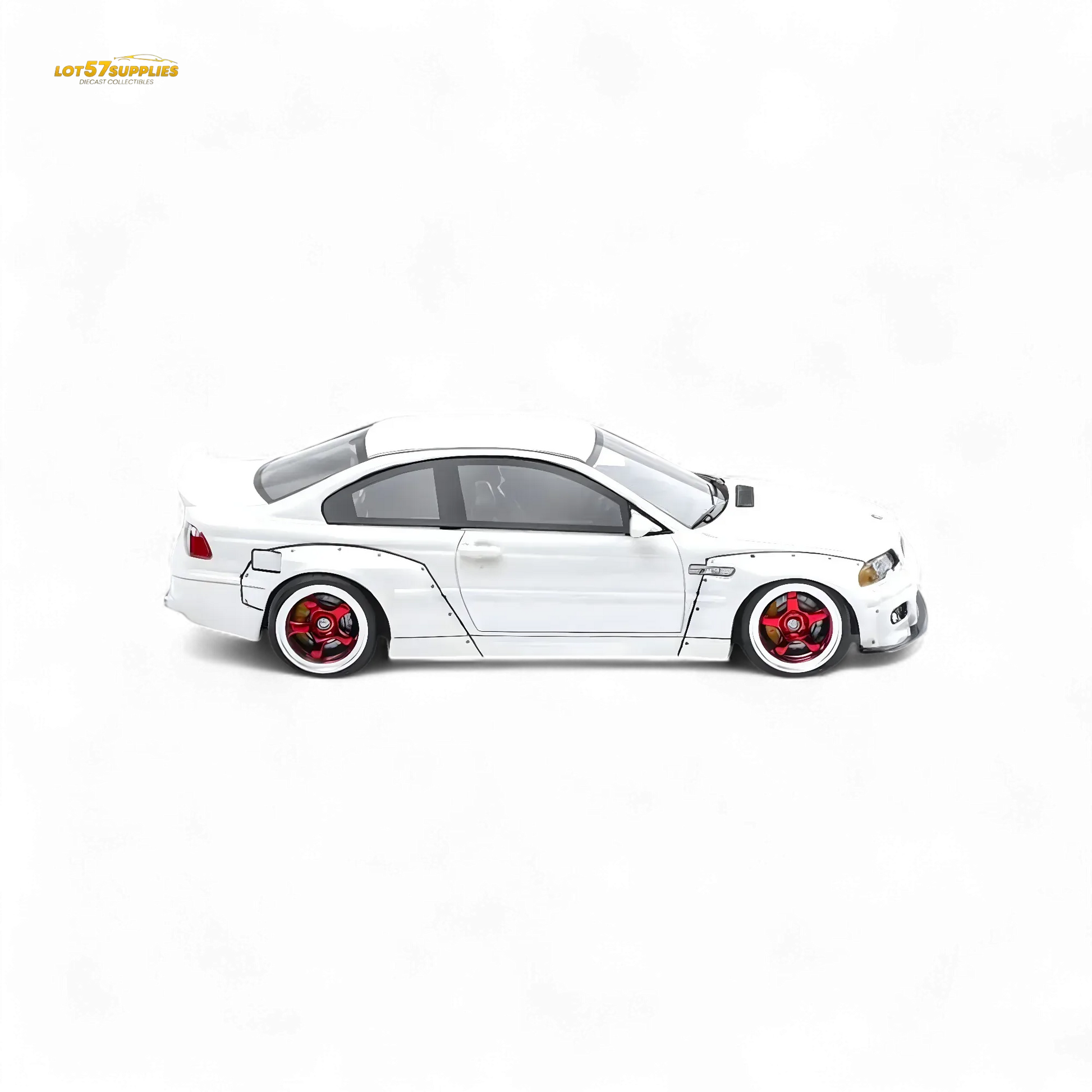 FLAME BMW M3 E46 Widebody Pandem in Pearlescent White Resin 1:64 - ToylandEU
