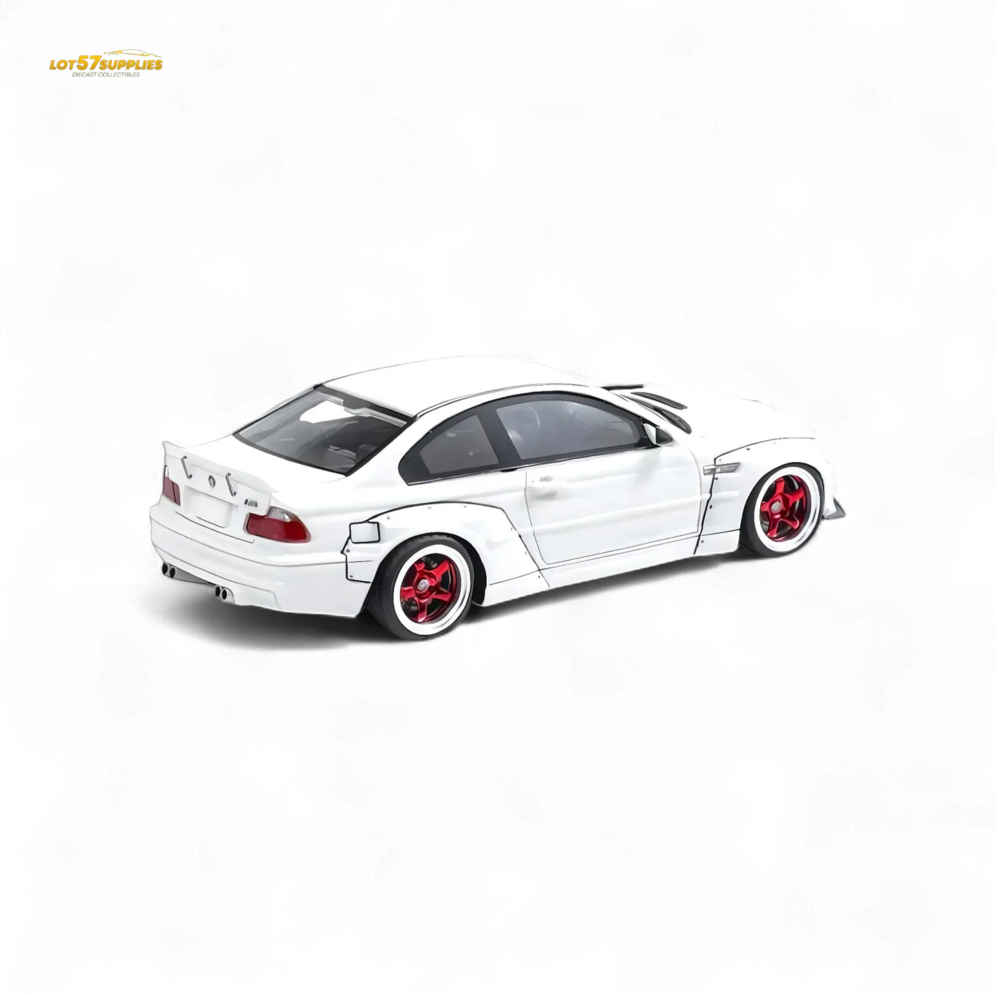 FLAME BMW M3 E46 Widebody Pandem in Pearlescent White Resin 1:64 - ToylandEU
