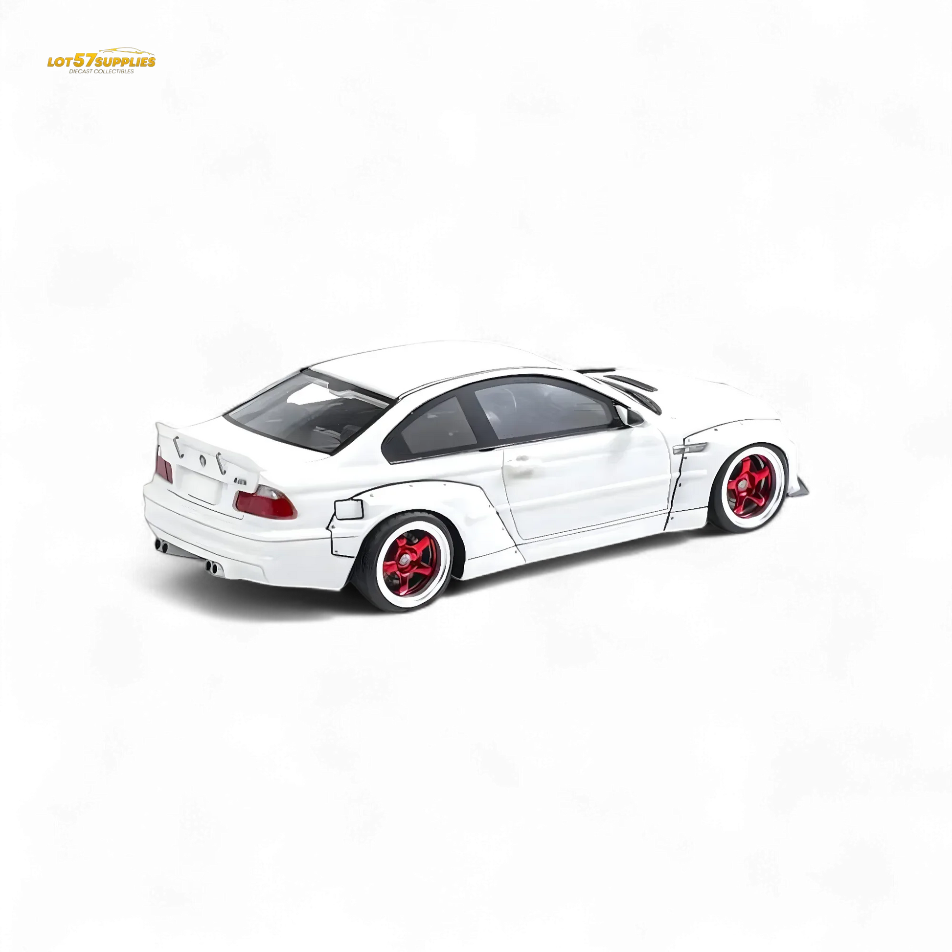 FLAME BMW M3 E46 Widebody Pandem in Pearlescent White Resin 1:64 - ToylandEU