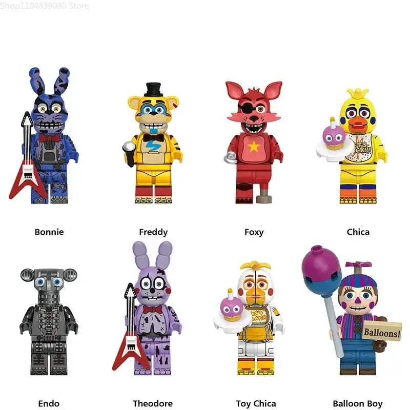 FNAF Mini Building Blocks Action Figures Set 8 Pieces Collectible - ToylandEU