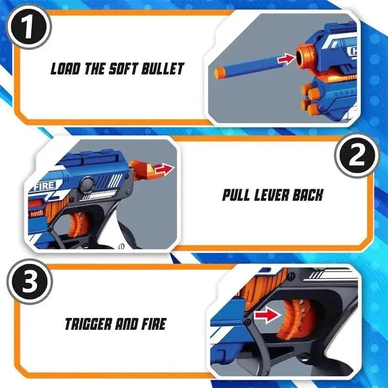  FRENSIT Manually Toys Soft Bullets Guns for Kids Fun -  ToylandEU™