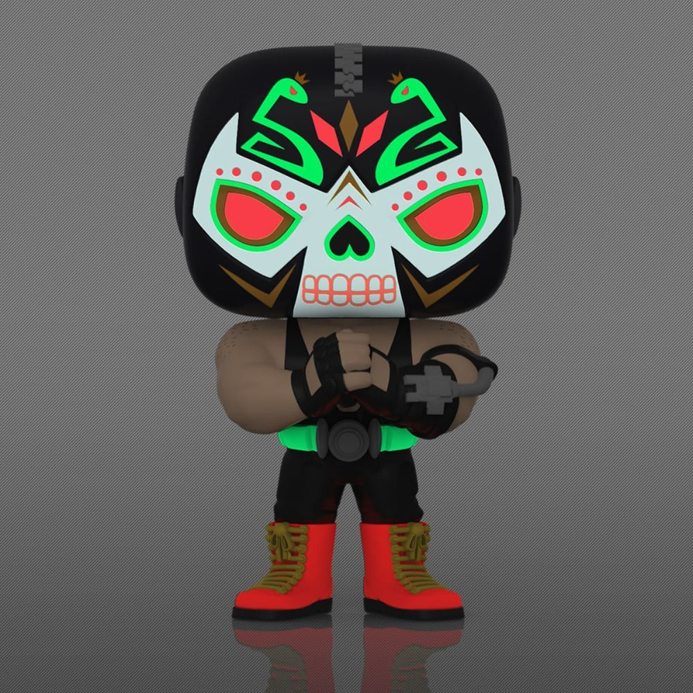 Exclusives | Funko Pop Bane Dia De Los DC Glow | Entertainment Earth Exclusive