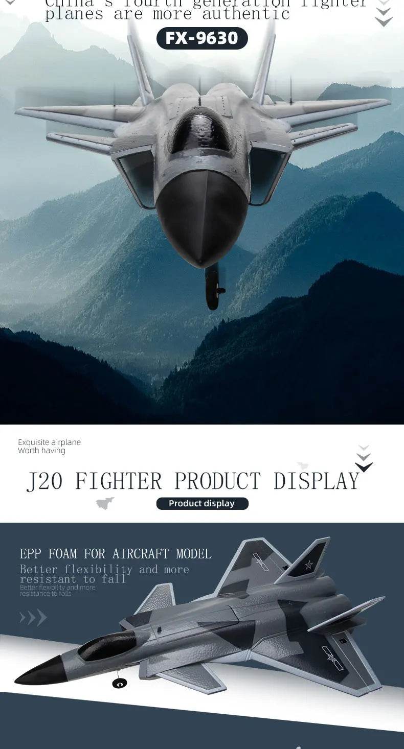 FX9630 RC Plane J20 Fighter Remote Control Airplane Toys - ToylandEU